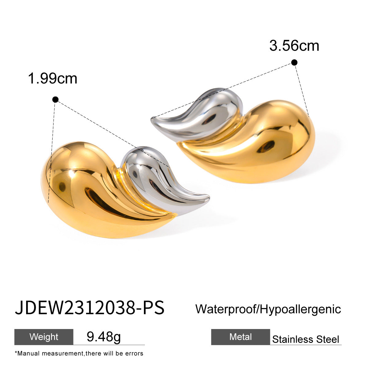 European And American Stainless Steel Contrast Earrings