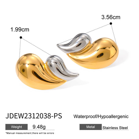 European And American Stainless Steel Contrast Earrings