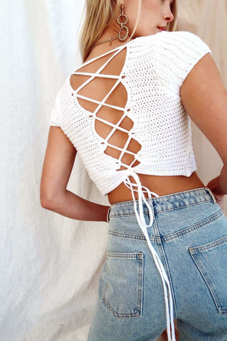 Short Sleeve Moon Cool Letter Crop Tops
