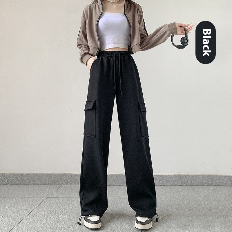 American Style Overalls Women's Casual Loose Tapered Drawstring Trouser
