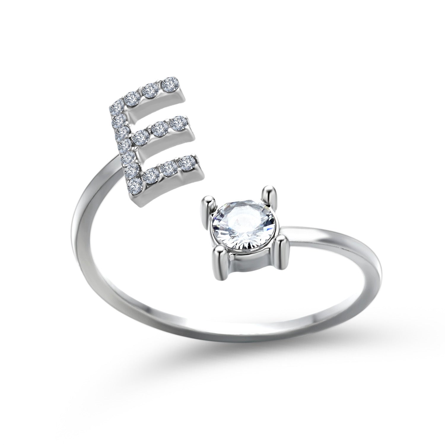 Adjustable 26 Initial Letter Ring Fashion Jewelry For Women Simple Elegant Jewelry