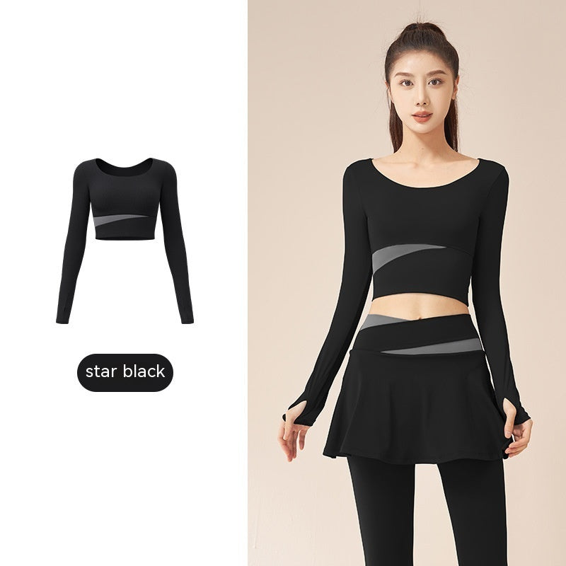 Slim Fit Nude Fast Drying Seamless Long Sleeve Active Sports Tops