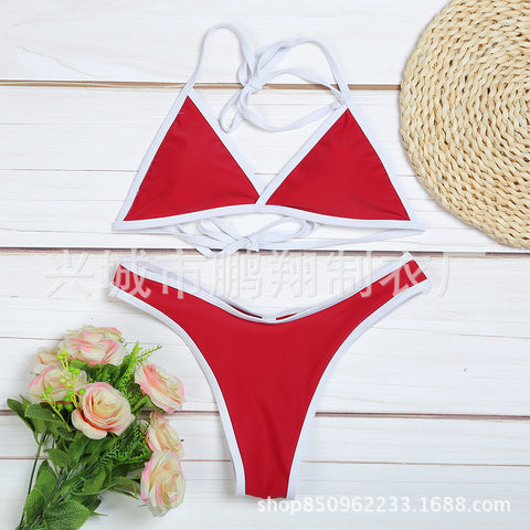 Solid Bikini with edge Lining.