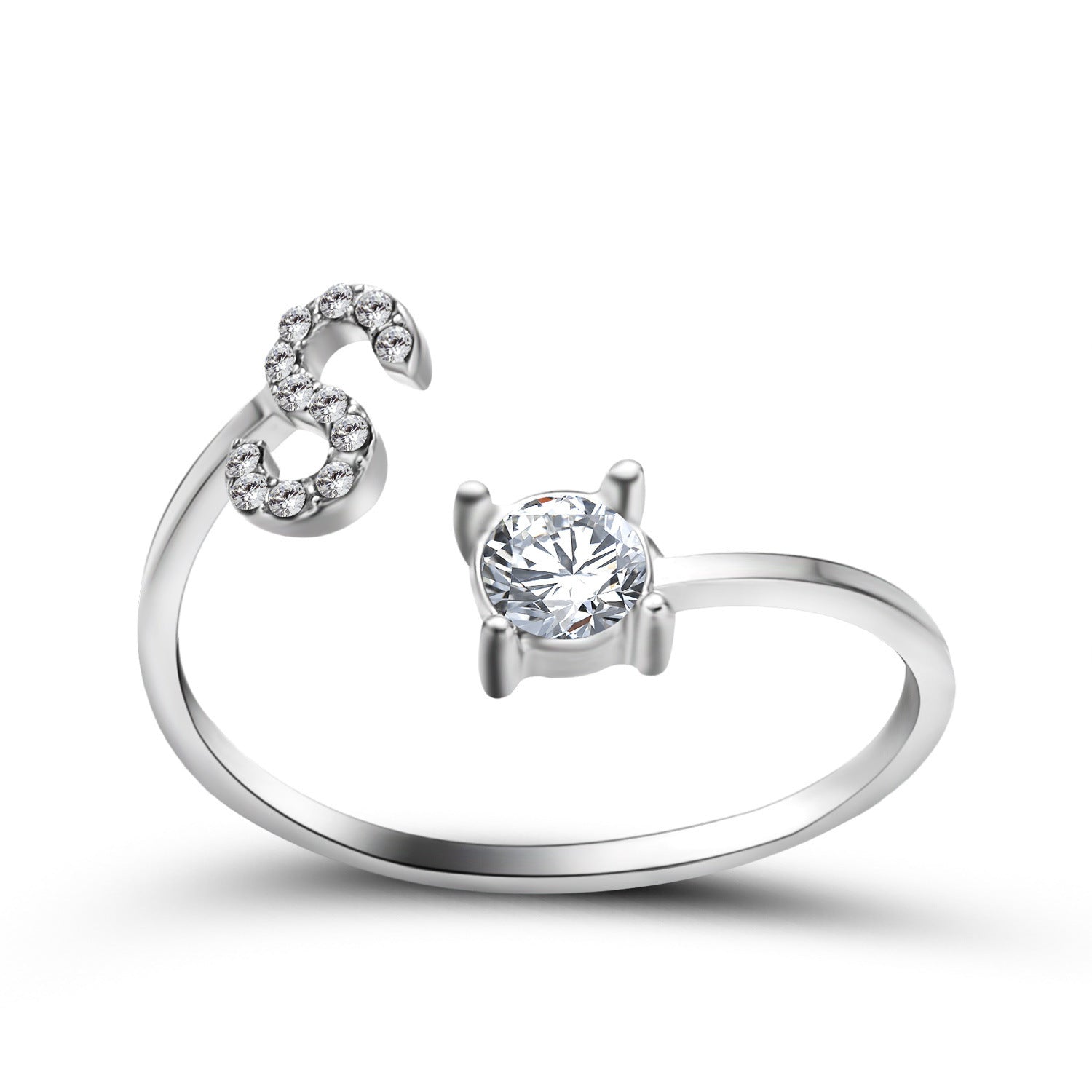 Adjustable 26 Initial Letter Ring Fashion Jewelry For Women Simple Elegant Jewelry