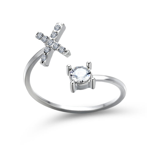 Adjustable 26 Initial Letter Ring Fashion Jewelry For Women Simple Elegant Jewelry
