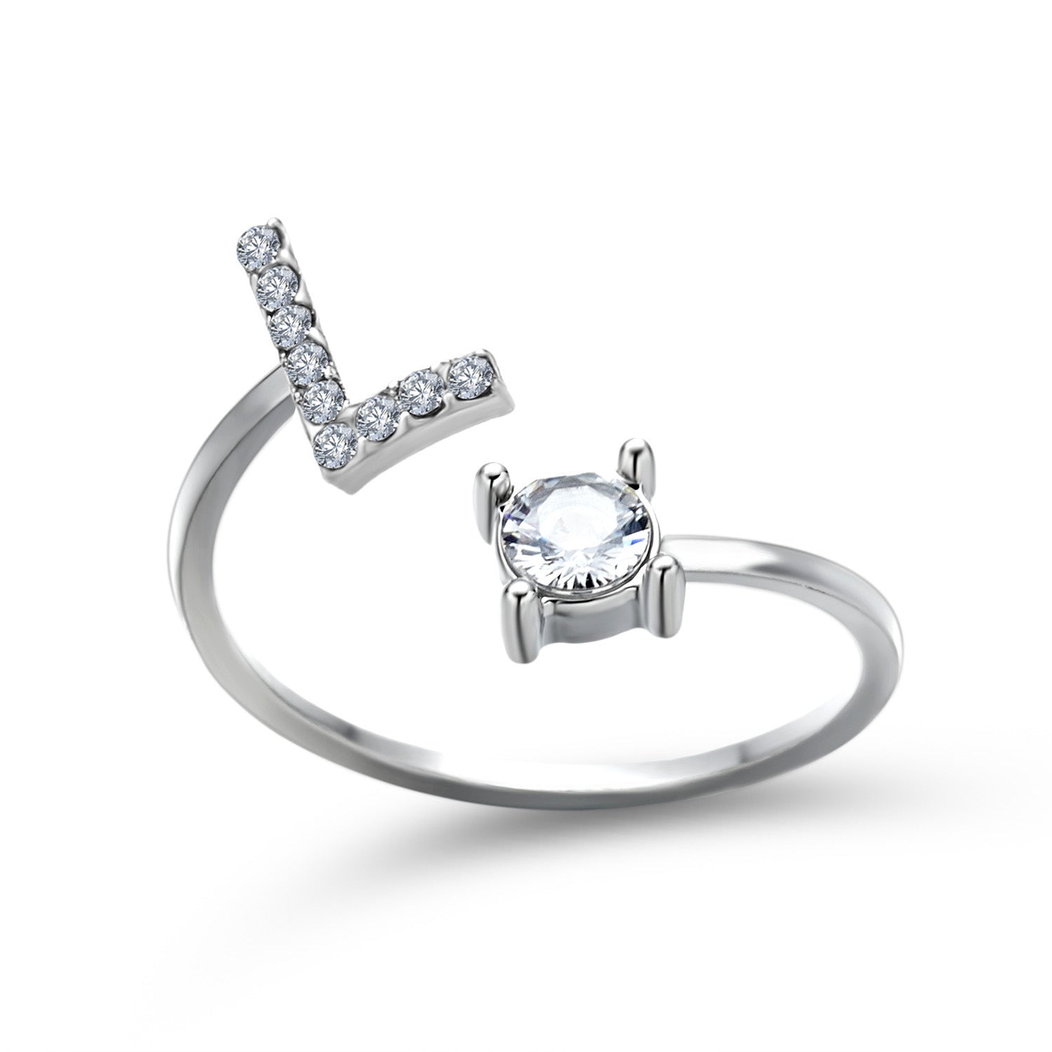 Adjustable 26 Initial Letter Ring Fashion Jewelry For Women Simple Elegant Jewelry