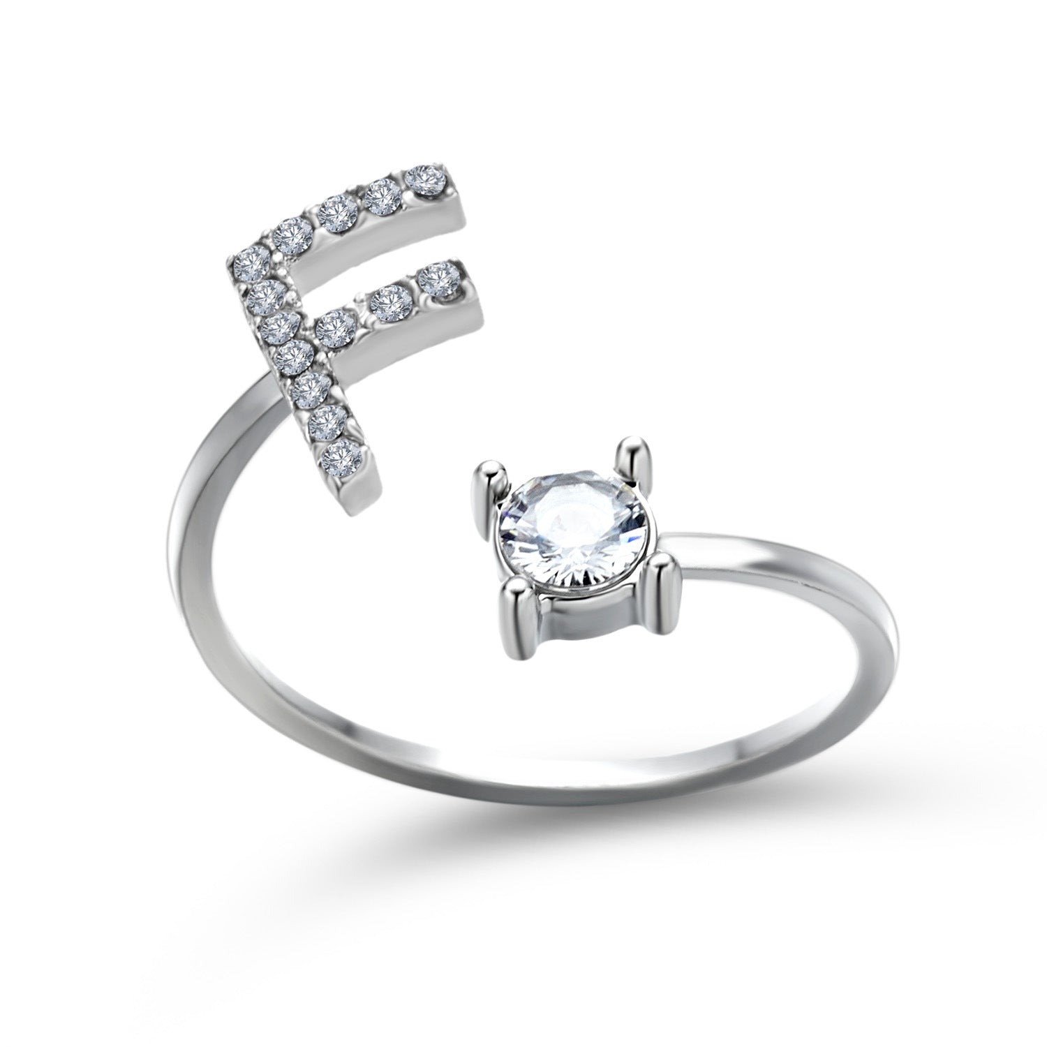 Adjustable 26 Initial Letter Ring Fashion Jewelry For Women Simple Elegant Jewelry
