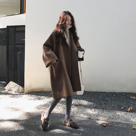 Chic Long Woolen Coat