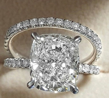 Double Stackable Set Rings 2Pcs For Wedding Engagement Party