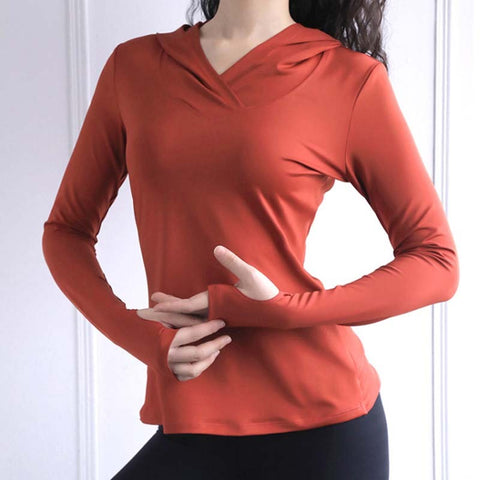 Long Sleeve Active Tops With Thumb Hole