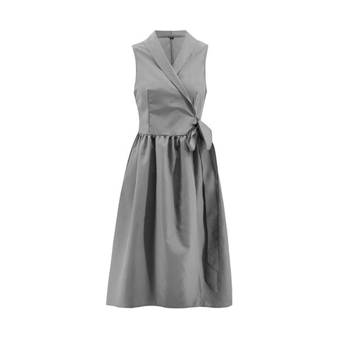 Casual Sleeveless Midi Dress with Belt