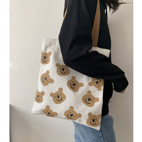 Cartoon Bear Shopping Tote Beach Bag