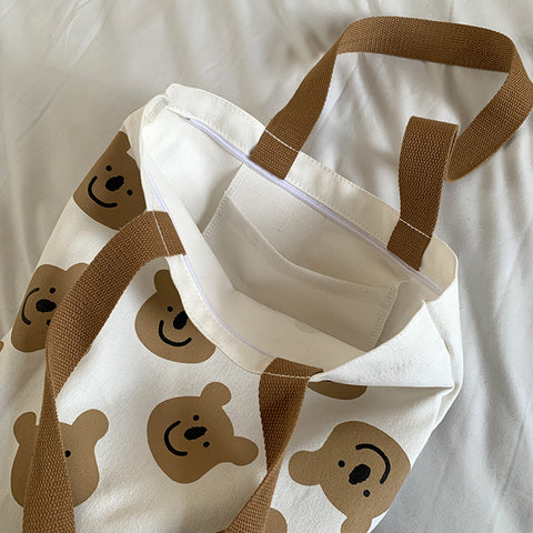 Cartoon Bear Shopping Tote Beach Bag