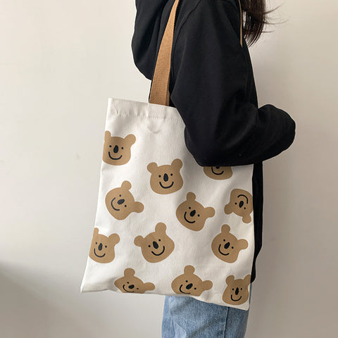 Cartoon Bear Shopping Tote Beach Bag