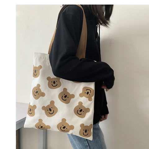 Cartoon Bear Shopping Tote Beach Bag
