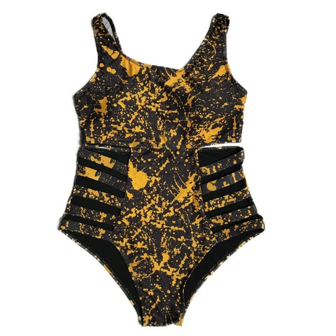 High-waisted Graffiti Swimsuit Bikini