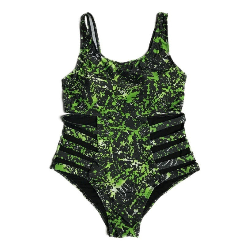 High-waisted Graffiti Swimsuit Bikini