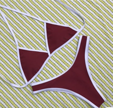 Solid Bikini with edge Lining.