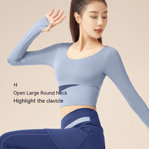 Slim Fit Nude Fast Drying Seamless Long Sleeve Active Sports Tops