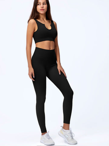 Seamless Yoga Outfits Shorts And Crop Top Matching Gym Athletic Clothing Set