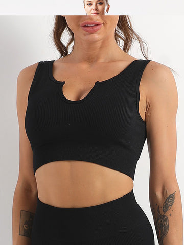Seamless Yoga Outfits Shorts And Crop Top Matching Gym Athletic Clothing Set