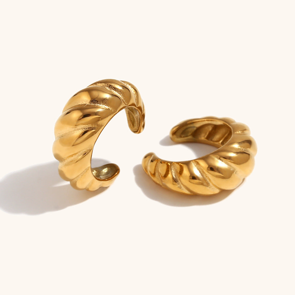 Croissant Mini Ear Clip Gold-plated Personality Stylish Retro Minimalism Ins Style Ear Rings