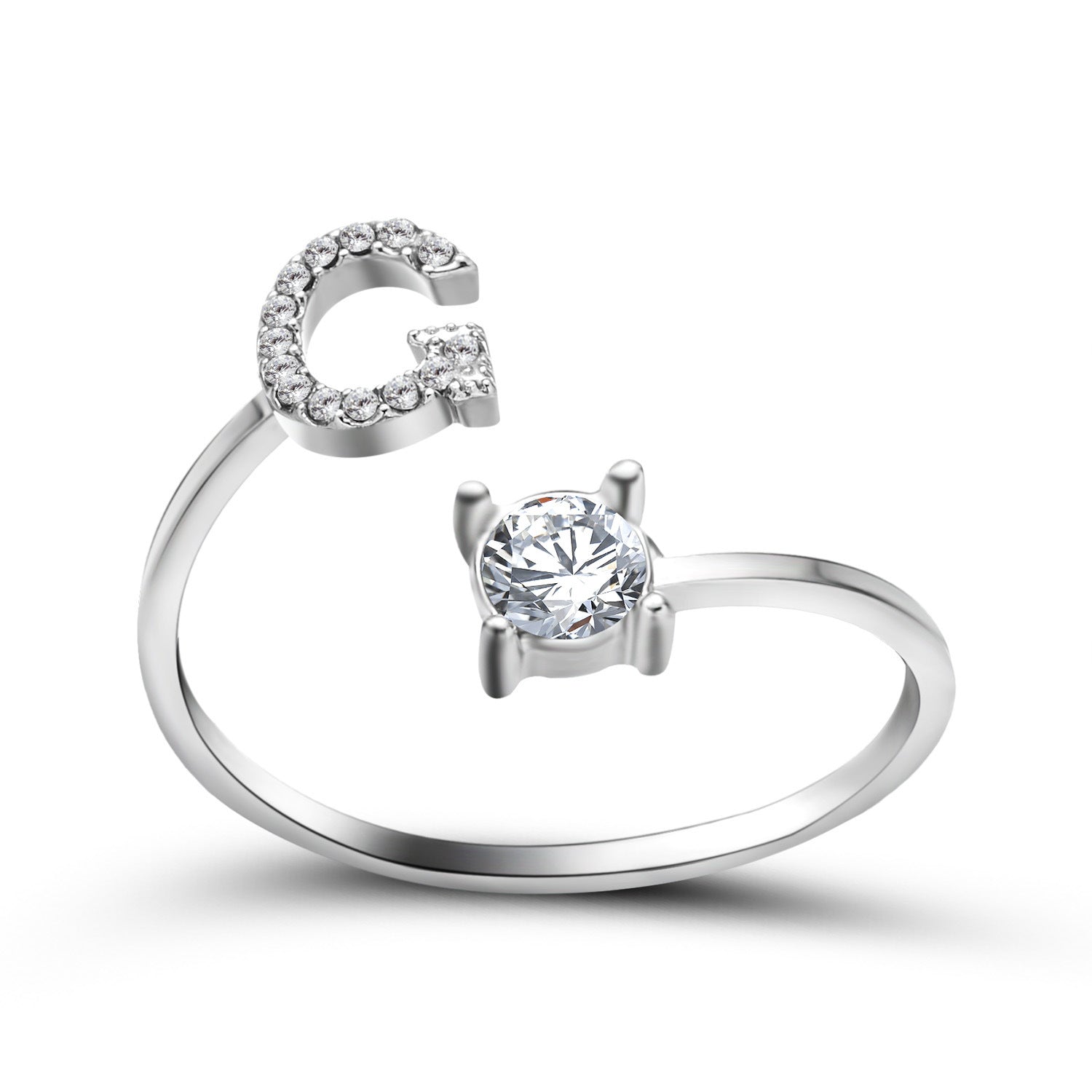 Adjustable 26 Initial Letter Ring Fashion Jewelry For Women Simple Elegant Jewelry