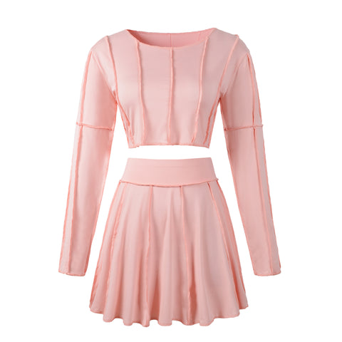 Mini skirt suit with Stitching