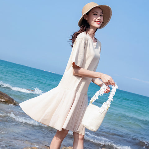 Ruffled T-shirt midi skirt