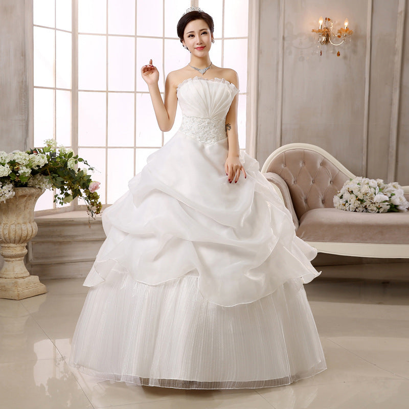 Spring Autumn Slim Lace Korean Wedding dress