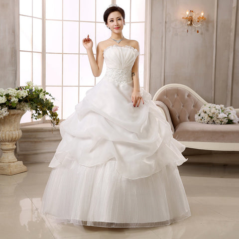 Spring Autumn Slim Lace Korean Wedding dress