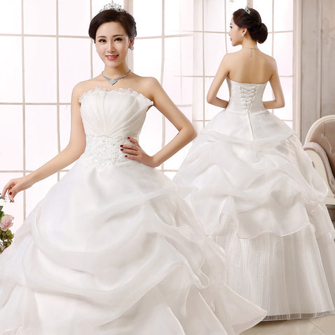 Spring Autumn Slim Lace Korean Wedding dress