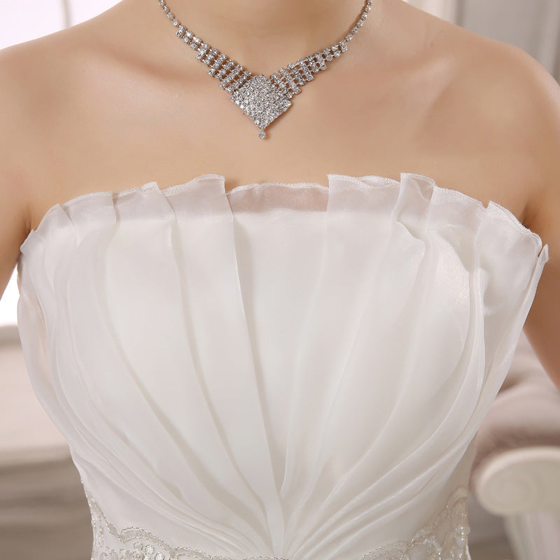 Spring Autumn Slim Lace Korean Wedding dress