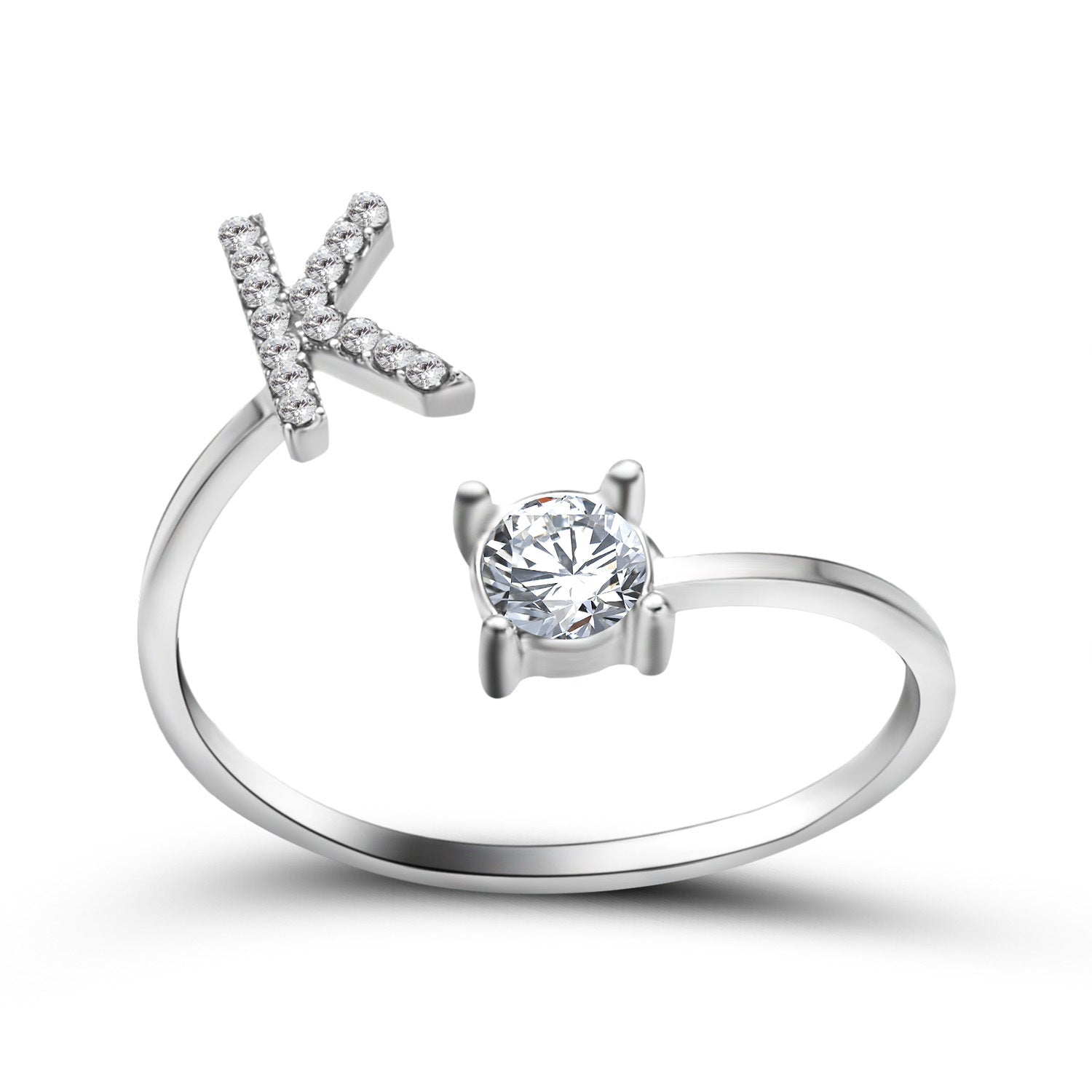 Adjustable 26 Initial Letter Ring Fashion Jewelry For Women Simple Elegant Jewelry