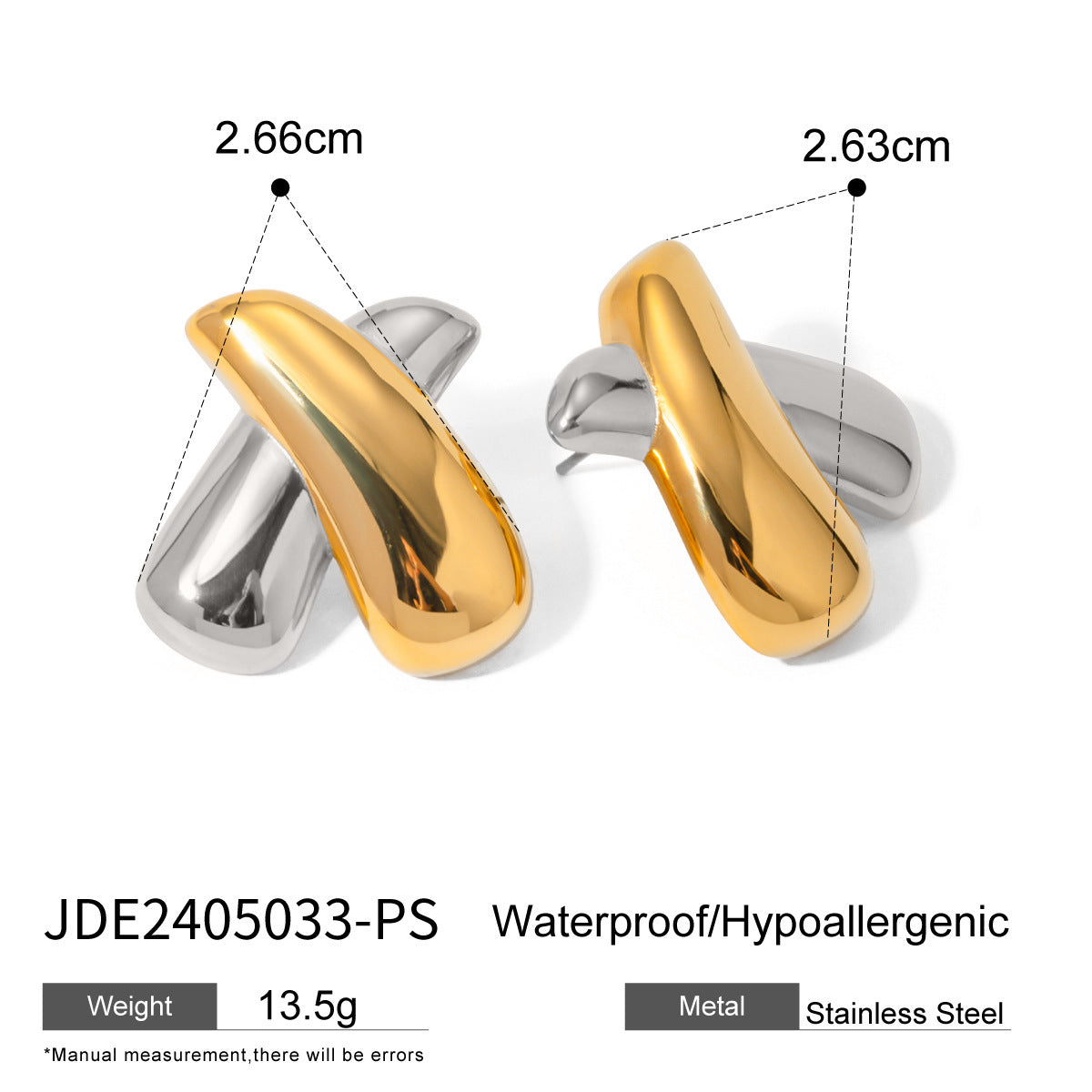 European And American Stainless Steel Contrast Earrings