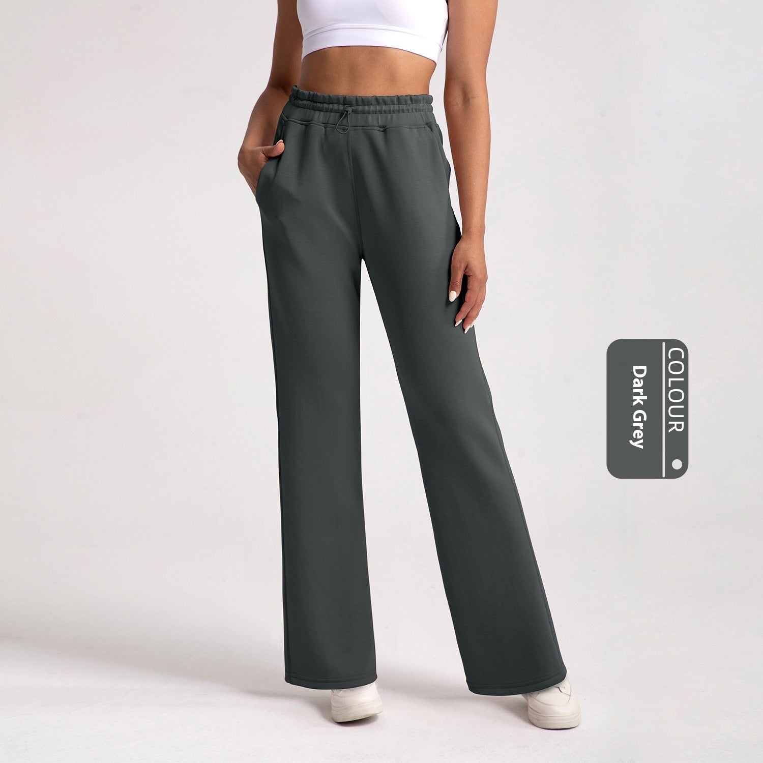 Sports Wide-leg Stone Washed Model Loose Straight Trouser