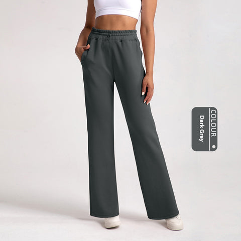 Sports Wide-leg Stone Washed Model Loose Straight Trouser