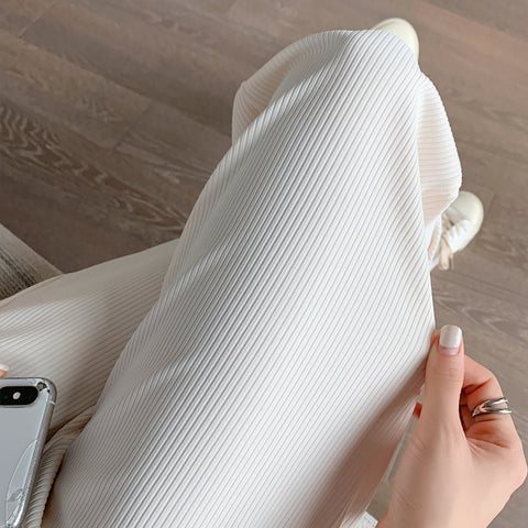 White Ice Silk Sweatpants Women Loose Summer Thin Section