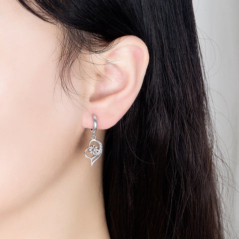 Chic Soft Ear Rings Mid-length Heart-shaped
