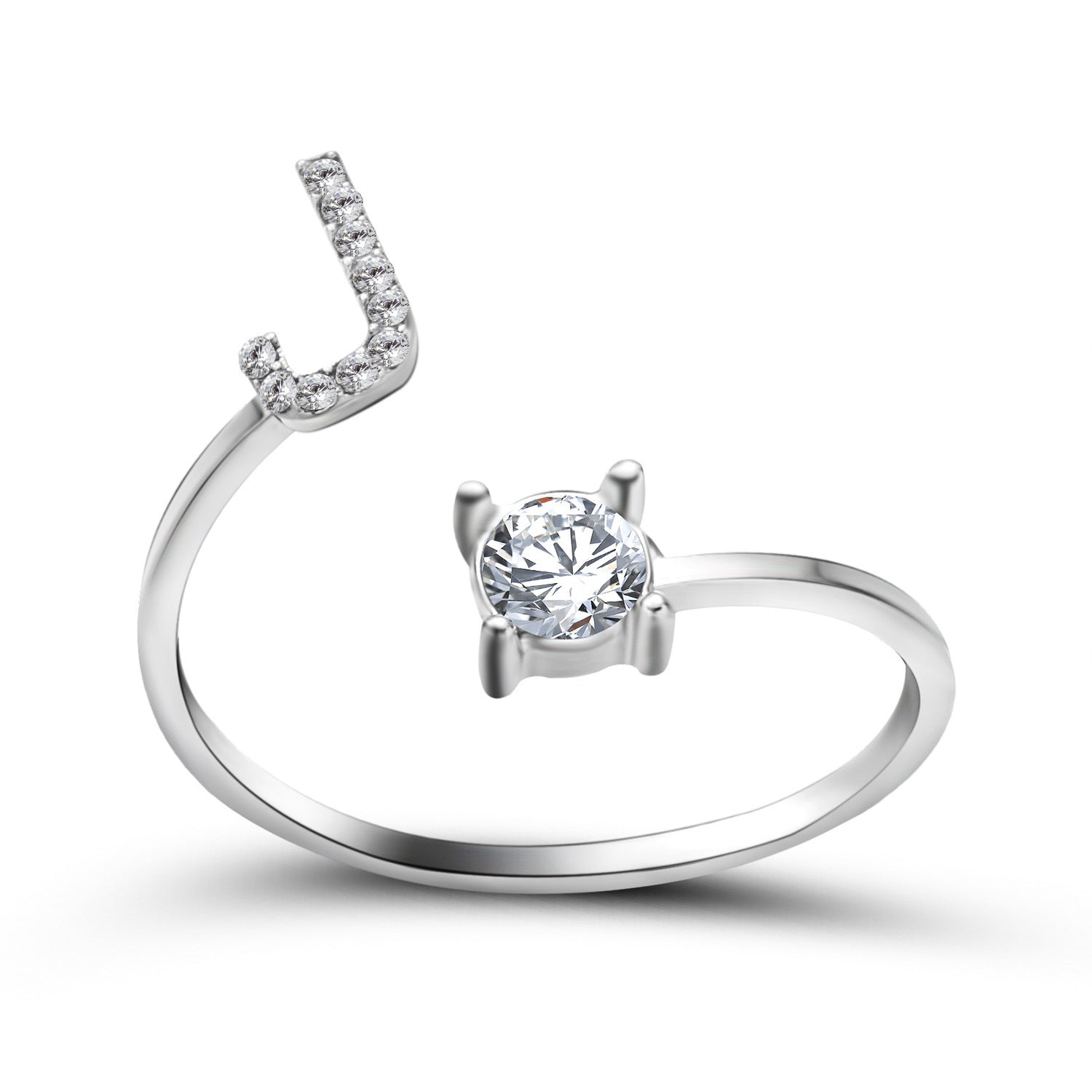 Adjustable 26 Initial Letter Ring Fashion Jewelry For Women Simple Elegant Jewelry