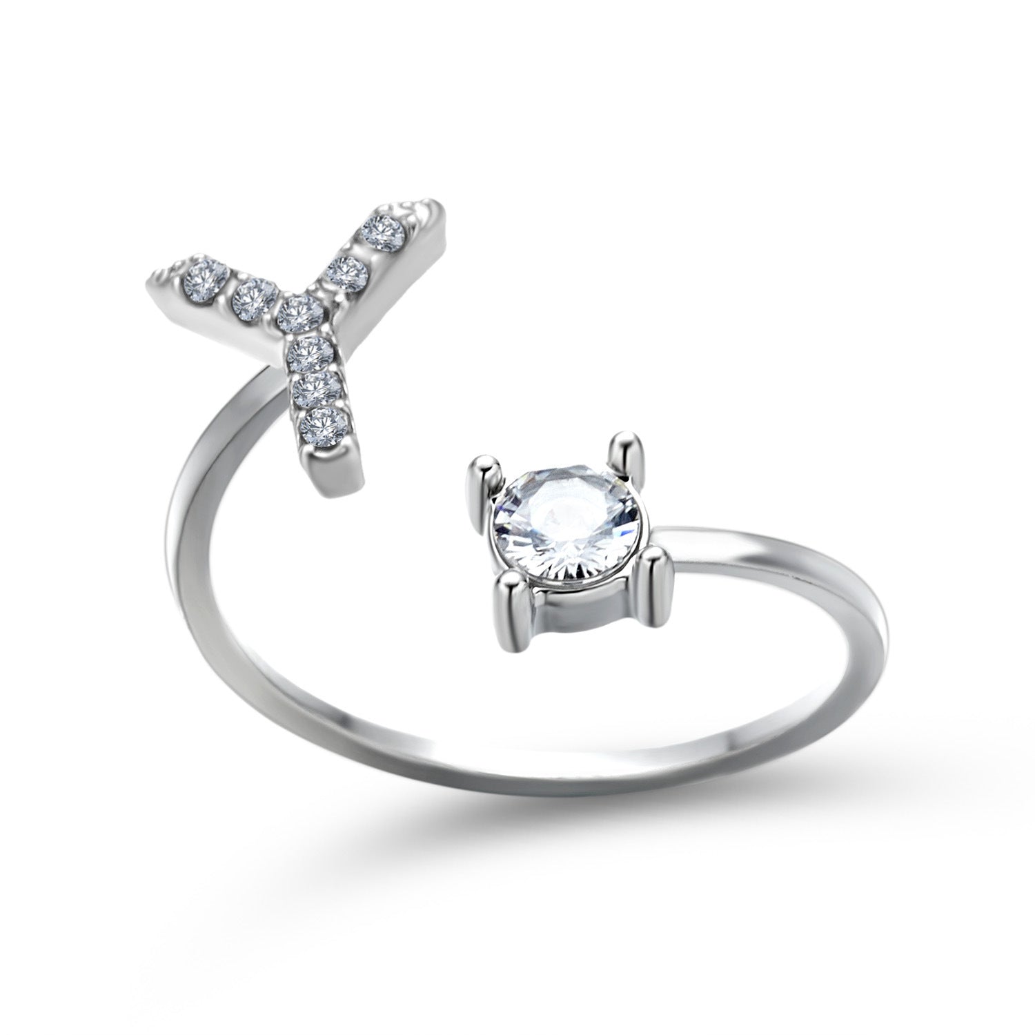 Adjustable 26 Initial Letter Ring Fashion Jewelry For Women Simple Elegant Jewelry