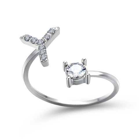 Adjustable 26 Initial Letter Ring Fashion Jewelry For Women Simple Elegant Jewelry