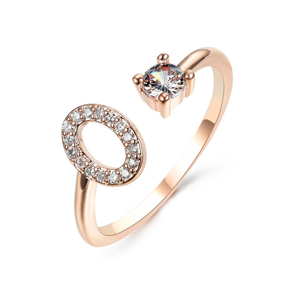 Adjustable 26 Initial Letter Ring Fashion Jewelry For Women Simple Elegant Jewelry