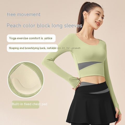 Slim Fit Nude Fast Drying Seamless Long Sleeve Active Sports Tops