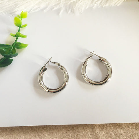Simple European American Circle Earrings Alloy Glitter