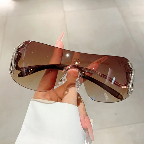 Trendy Monoblock Snake Shape Legs Women Eyewear