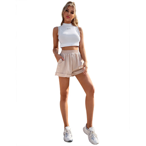 Fashionable Female Young Style Comfortable Casual Loose High Waist Slim Shorts