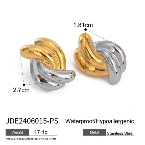 European And American Stainless Steel Contrast Earrings