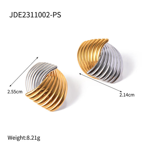 European And American Stainless Steel Contrast Earrings