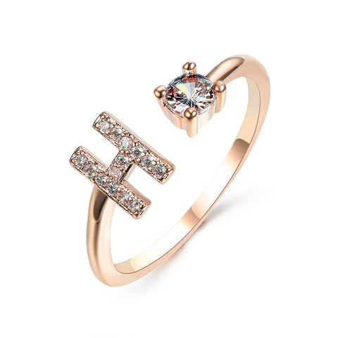 Adjustable 26 Initial Letter Ring Fashion Jewelry For Women Simple Elegant Jewelry